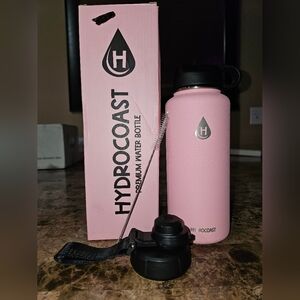 Hydrocoast Pink Water Bottle with Accessories